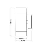 Уп-даун стенен осветителник RUST PP GU10, макс. 2x3W LED, IP65 - Image 2