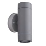 Сив PP стенен светилник up-down GU10, макс. 2x3W LED, IP65