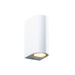 Стенно осветително тяло GU10 пластмасово 230V AC бяло IP65 макс. 2x3W LED