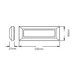 LED стенно правоъгълно осветително тяло тъмно сиво 230V IP65 4W 3000K 290 лм - Image 2
