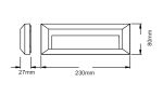 LED стенно правоъгълно осветително тело черно 230V AC IP65 2W 3000K 100 лм Ra80 - Image 2
