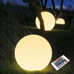 Соларна презареждаема RGBW LED топка диаметър 25 см IP54 LiFePO4 1800 mAh