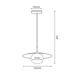 Висяща лампа 1xG9 златист метал бял PVC абажур Ø100 mm GLOBIE - Image 2