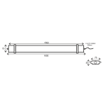LED осветително тяло 70W 1562 мм 6500K 7000 лм IP66 230V - Image 2