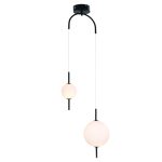 LED висяща лампа Amelia 11W 3000K 1150 lm черен метал и бяло стъкло