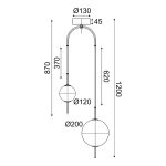 LED висяща лампа Amelia 11W 3000K 1150 lm черен метал и бяло стъкло - Image 2