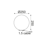 Подова лампа 1xE27 бяло стъкло+пластмаса Φ25x25 см LUNA - Image 2