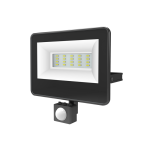 Черен LED SMD наводнителен прожектор с сензор IP66 20W 6000K 2200 лм 230V