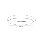 Таванен LED осветител 70W 5600 лм 3000K бял метален D80xH8 см Kallista - Image 2