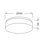 Таванно осветително тяло с бяло матово стъкло 2x40W диаметър 34 см PARFAIT - Image 2