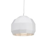 Висяща лампа Netto 1xE27 от смола бяла+сребърна полигон Φ38x120 см