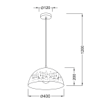 Висяща лампа 1xE27 NETTO PLANETARIO метално черно месинг с корозия Φ40x120 см - Image 3