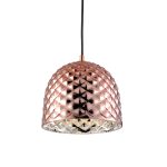 Висяща лампа Netto 1xE27 медно стъклено полигонално Φ24x120 cm