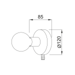 Стенен аплик Netto 1xE27 метален тиркиз + месинг Φ12 см JOY - Image 2