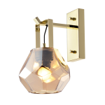 Настолна лампа Netto Diamondra  1xE27 стъкло кехлибар + месинг метал Ø18x23.5x30 см