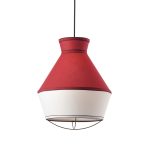 Висяща лампа Netto 1xE27 червено вълна + бяло платнено Φ35x120 см