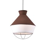 Висяща лампа Netto  3xE27 платнено кафяво+бяло Φ45x120 см