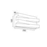 Стенна лампа LED Netto  12W 3000K 960 лм тъмно злато метал 20x11x9 см Milano - Image 2