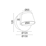 Стенна лампа LED 8W 3000K 640 лм черен метален 12x12x13 см LUCIDO - Image 2
