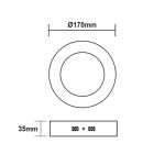 Кръгъл тънък LED панел за таван 12W 3000K 1040 лм Φ160 мм 230V - Image 2