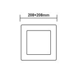 Тънък LED панел квадратен за таван 18W 4000K 1800 лм 208x208 мм 230V AC Ra80 - Image 2