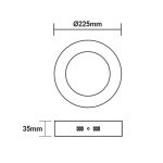 LED кръгъл таванен панел 18W 1800 лм 6500K студено бяло диаметър 209 мм 230V - Image 2