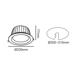 LED вградено кръгло осветително тяло 40 W 3000 K 4700 лм 100° - Image 2