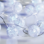 20 LED светлинки с мотив "топка" студен бял сребрист меден кабел 2xAA IP20 2 м + 10 см 1.2 W
