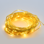 50 LED гирлянда топло бяла светлина, златен меден кабел, 3xAA батерия IP20 5 м + 10 см 3W