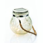 Соларни LED светлинки 30 топли бели LED-а в стъклен буркан, меден проводник, IP44, 12.5x14.5 см