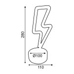 34 неонови LED светлини Flash с батерия (3xAA)/USB, топло бяло, IP20, 11x10x28 см - Image 2