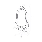 Ракета с 87 неонови LED светлини с батерия (3xAA)/USB, синьо, IP20, 13.5x2x27 см - Image 2