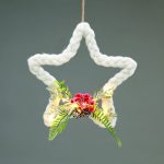 Висулка звезда 10 LED топъл бял меден кабел стабилен батерия 2xAA 30 см IP20