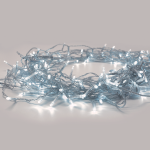 20 LED низа светлини на батерия (2xAA), студен бял, постоянно светене, IP20, 190+30 см, прозрачен PVC кабел
