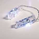 20 LED струнни светлини с батерии (3xAA) и таймер (6ON/18OFF), студено бяло, IP20, 285+30 см прозрачен кабел