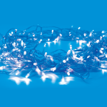 20 LED низа светлини на батерия (2xAA), син цвят, постоянен режим, IP20, 190+30 см