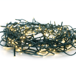 50 LED низа светлини на батерия (3xAA), топло бяло, 8 функции, таймер 6/18 ч, IP44, 490+30 см, зелен PVC кабел