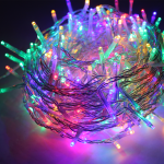 Низ от 50 LED светлини на батерия (2xAA), RGB стабилен, IP20, 490+30 см, прозрачен кабел