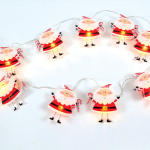 Пластмасов Дядо Коледа - низ от 10 LED светлини на батерии 2xAA, топъл бял, IP20, 135+30 см
