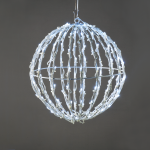 Мотивни LED струнни светлини 3D топка, 100 LED, студено бяло, IP44, 5 м бял кабел