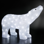 Акрилна LED декорация мечка нагоре 120 LED студено бяло IP44 55x17.5x37.5 см