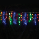 144 LED светлини дъжд 5-7-5-7, 24 струни многоцветни, IP44, 300x60 см, 3 м кабел