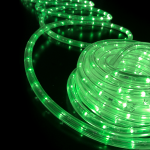 Зелена 3-жилна LED въжева светлина, макара 50 м, 36 LED/м, рязане на 2 м, IP44 + 3 комплекта аксесоари