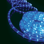 Синя 2-жилна LED лента за въже, макара 50 м, 36 LED/м, рязане на 2 м, IP44