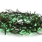 Струнни LED светлини 300 зелени LED на 5 см, адаптер 31V DC, IP44, 3 м зелен PVC кабел, свързваеми до 2 комплекта