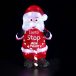 Акрилна стояща фигура Дядо Коледа 60 LED студено бяло IP44 24,5x18x40,5 см
