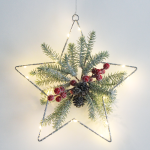 Висяща звезда Hanging Star с 15 мини LED WW светлини, сребърни медни, 30x30 см, IP20