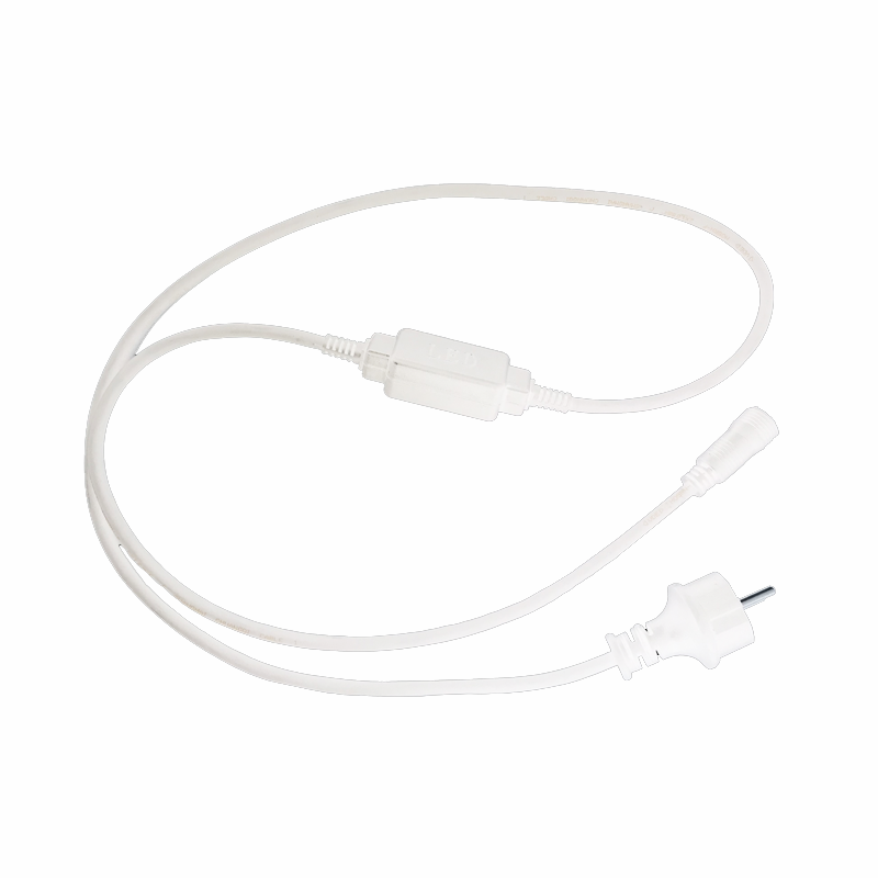 XCONPLUGLED150W Бял кабел с щапсел и конектор за Motif LED светлинна тръба, IP44, 1.5 м - Image 1
