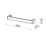Стенен LED осветител Netoo 12W 3000K алуминиев бял 60x6,4x10,5 см Foga - Image 2