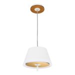 Висяща лампа  Netto  1xE27 антик месинг MDF + бяло метал + плат Φ39x80 см